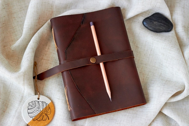 Personalized Leather Journal A5 A6 with wild cover image 1