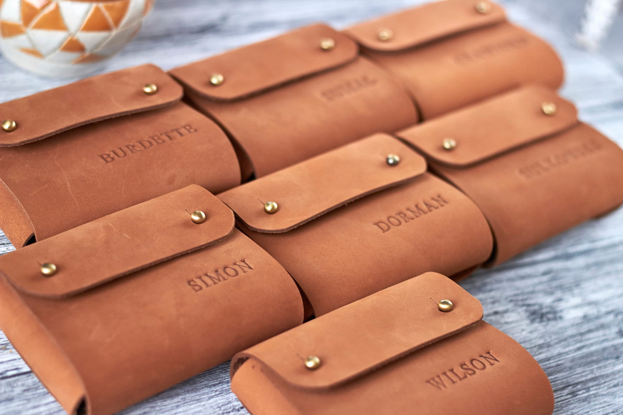 Groomsmen gift leather playing card case Groomsmen personalized gift idea
