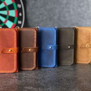 Custom Leather Darts Pouch - Hand-stitched & Durable Holder