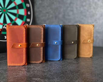 Personalized Leather Darts Pouch - Hand-stitched & Durable Holder