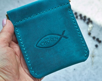 Custom Leather Rosary Case Handmade Faith Gift Inspired by The Chosen