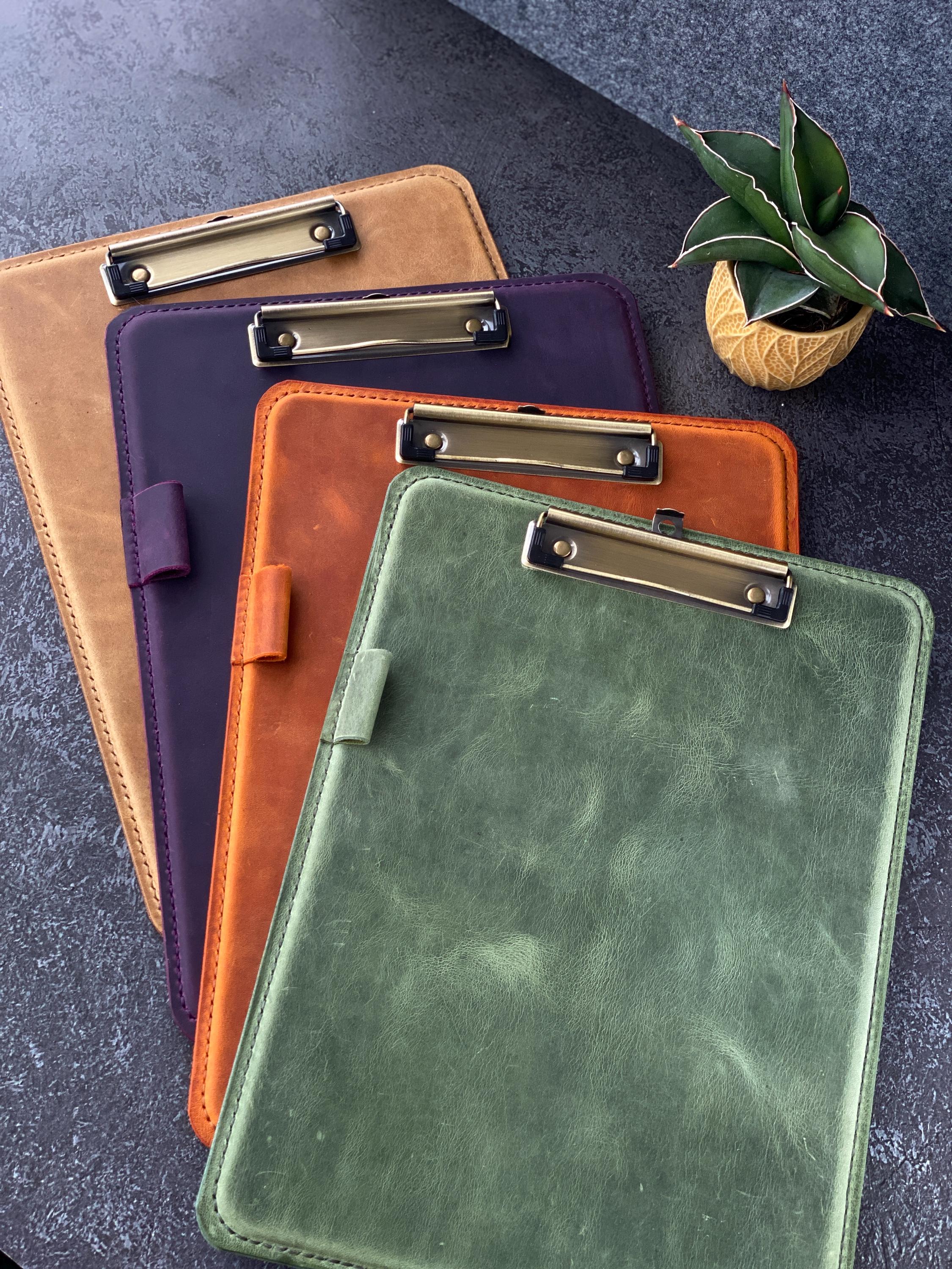 Portablocco In Pelle Asher – Clipboard Marrone Per Conferenze E Documenti A4, Con Scomparti E Morsetto