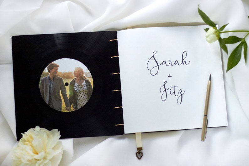 Music Wedding Vinyl Record Guest Book Personalized Music Etsy