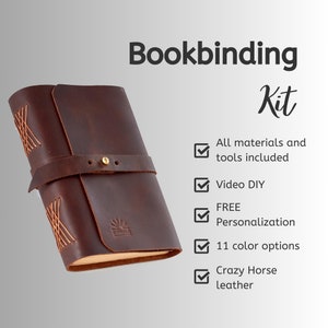 Bookbinding Kit DIY kit personalized leather journal A6 Craft kit for adults DIY kit for men