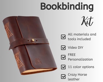 Buchbinde-Kit DIY Kit personalisierte Leder Journal A6 Bastelset für Erwachsene DIY Kit für Männer
