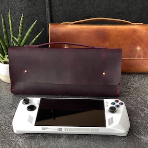 Funda de cuero personalizada para ASUS ROG Ally, hecha a mano, para viajes y juegos