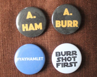 Hamilton Button or Magnet Pack - 4 Pinback Buttons (3rd edition)