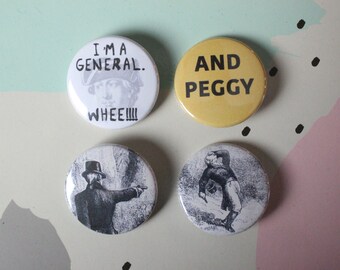 Hamilton Buttons or Magnets Pack - 4 Pinback Buttons (2nd edition)