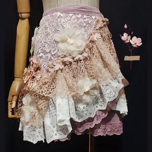 Lace Ruffle Wrap Skirt: Pink Romantic Boho Chic
