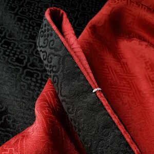 Made to Order, Vintage Black Silk, Woven Geometric Pattern, Red Silk Lining, Handmade, Pen Sleeve, Pen Pouch, Fountain case