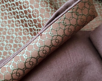 Handmade, Silk Pen Sleeve, Mint Circle, Pale Purple Lining