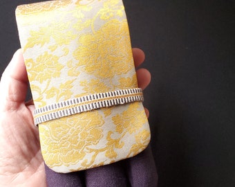 Made to Order Three slot pen case Gold Peony Arabesque