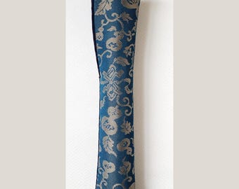 Teal Lucky Charm Gourd Silk Pen Sleeve Oversize  – Archive Collection