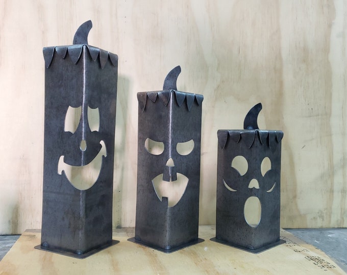 Metal Jack-o-lantern Handmade Decor - Set of 3