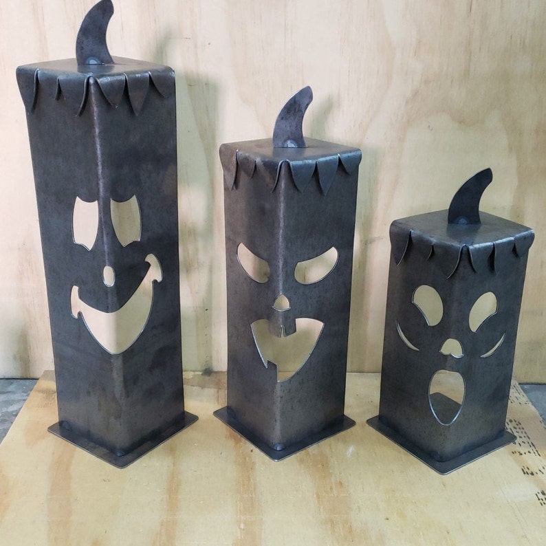 Metal Jackolantern Handmade Decor Set of 3 Etsy
