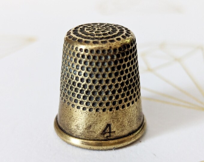 Antique Kids Thimble, Vintage Brass Thimble, Miniature Childs Thimble ...