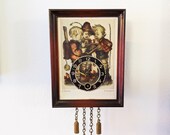 Vintage Hummel Clock, West German Clock, 60s Kitsch Decor, 3 Smiling Children, Bavarian Clock, Small Wall Clock, Birthday Gift for Nan