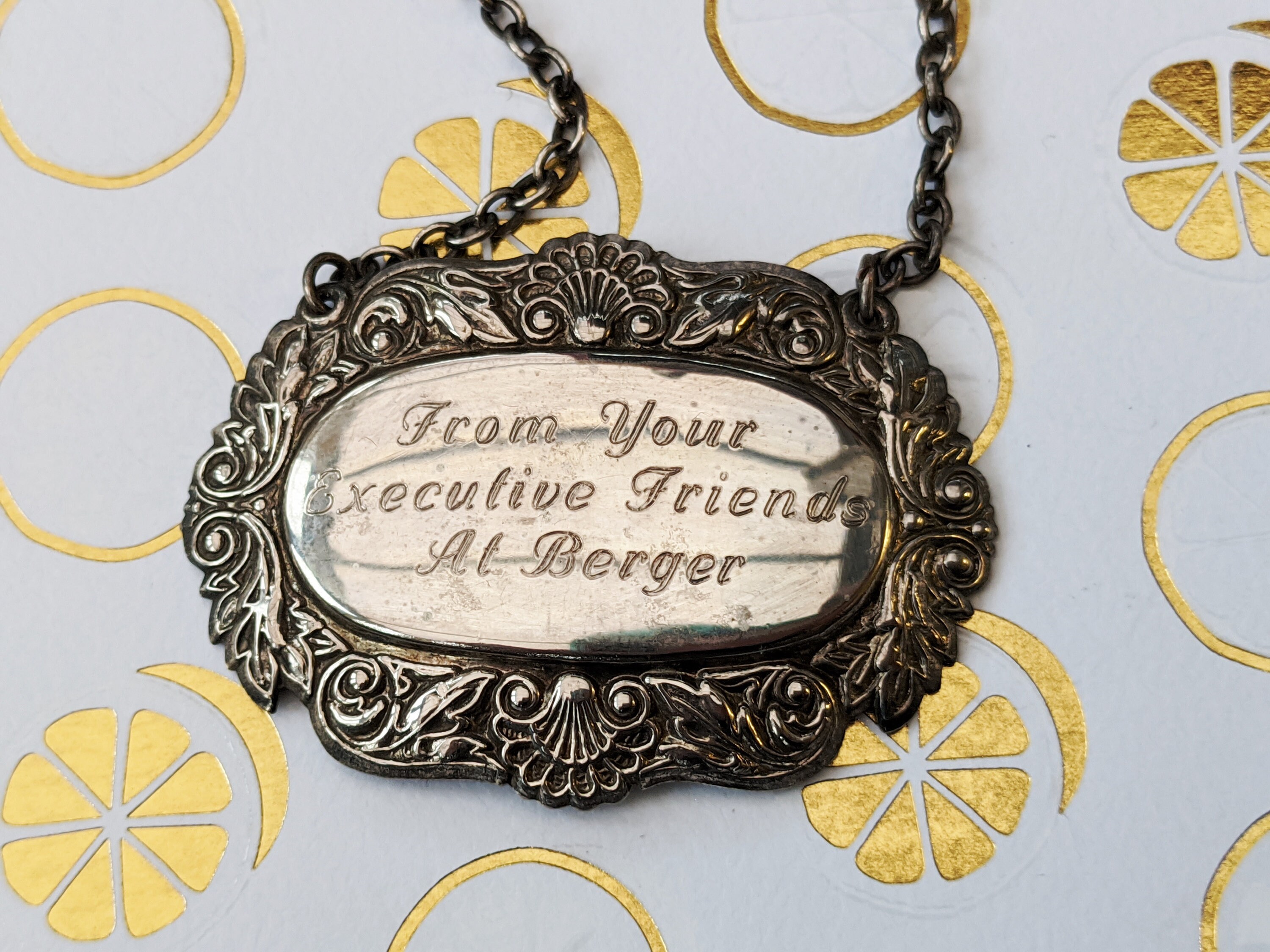 Silver Metal Decanter Labels Vintage Decorative Decanter Etsy