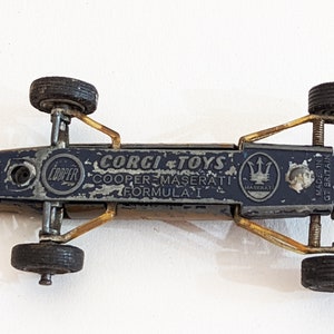 Cooper Maserati Toy, Playworn Old Racecar, Vintage Corgi 159 Cooper Maserati Formula I, 1960s Toys for Boys, Spare or Repair Mini Project image 3