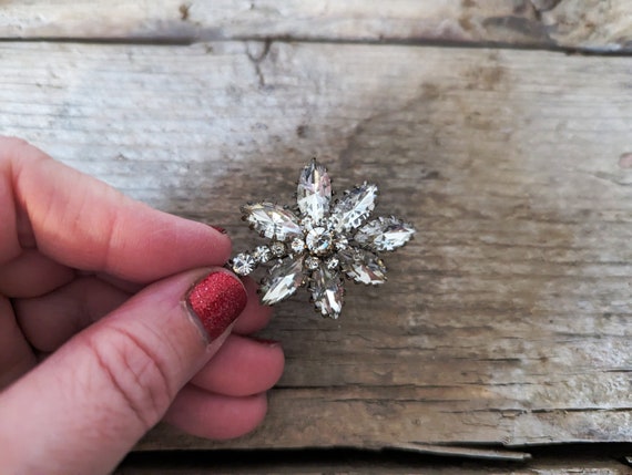 Edwardian Flower Brooch, French Trombone Clasp Br… - image 2