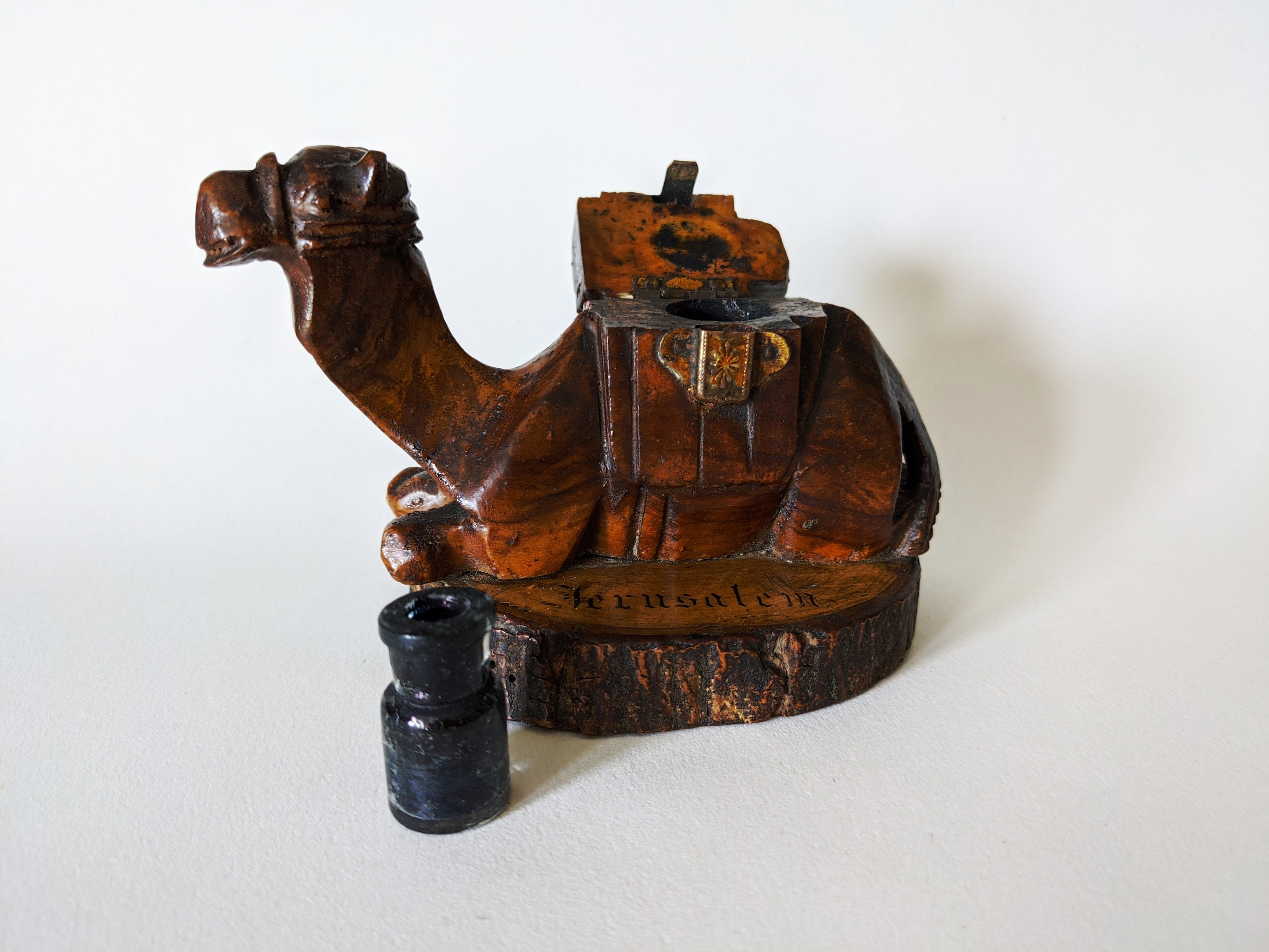 Wooden Camel Inkwell Camel Shaped Ink Well Valentines Gift Etsy