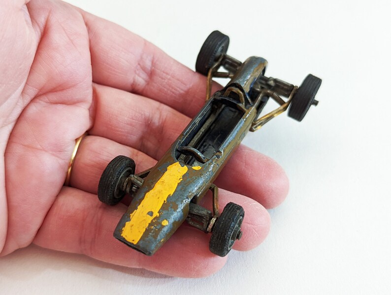 Cooper Maserati Toy, Playworn Old Racecar, Vintage Corgi 159 Cooper Maserati Formula I, 1960s Toys for Boys, Spare or Repair Mini Project image 8