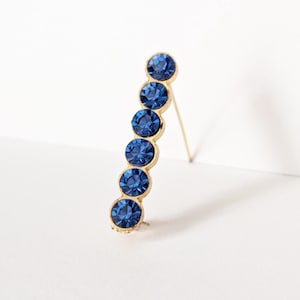 Sparkly Blue Paste Brooch Vintage Bar Pin Jewellery Sustainable Fashion Gift, Something Blue