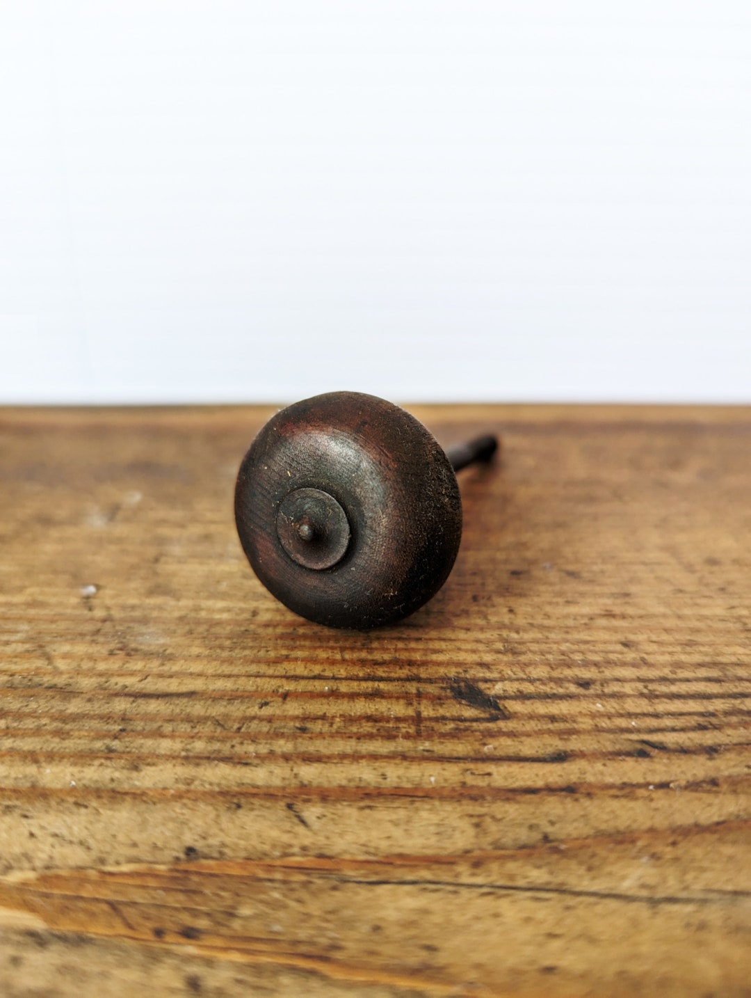 Antique Wooden Drawer Pull, Turned Wood Design,round Door Knob,small