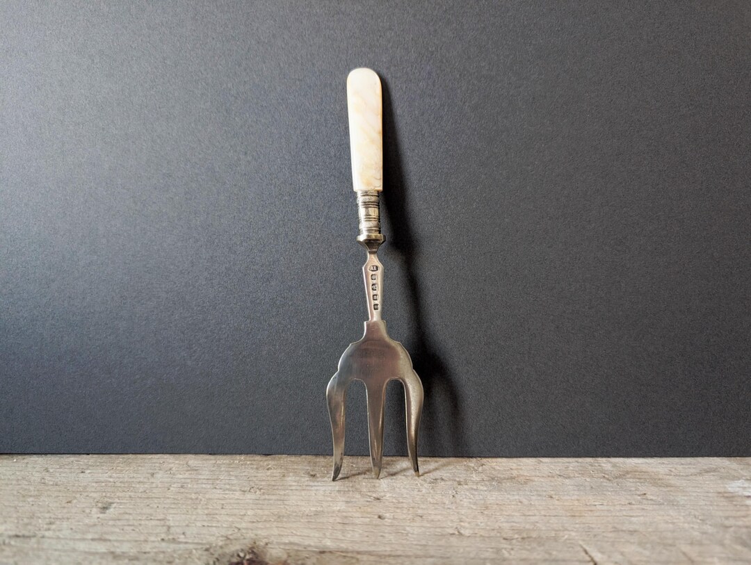 Victorian Silver Plated Bread Fork Mother of Pearl Handle Antique ...