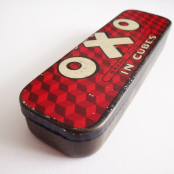 Small First World War Vintage Oxo Tin 12 Cube Oxo Tin Old Red & Black Oxo Tin Antique Oxo Brand Fluid Beef Cubes WWI Memorabilia Decor
