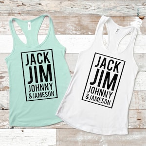 Jack Jim Johnny and Jameson, the boys, whiskey - Ladies Tanks racerback