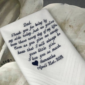 Personalized Handkerchief, Wedding Hankie, Personalized Wedding Handkerchief, Monogrammed Handkerchief -Embroidered-