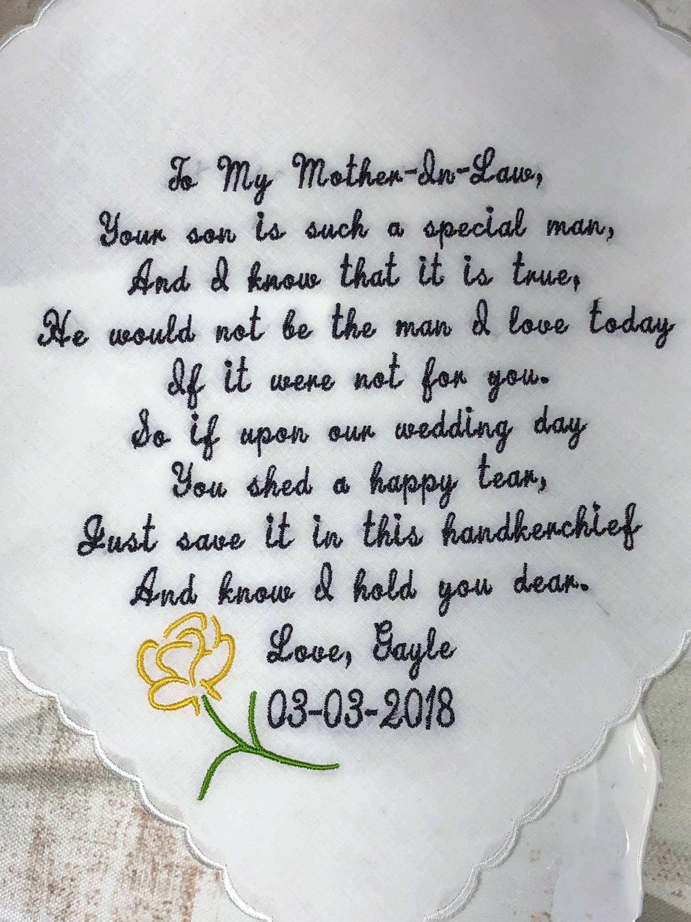 Mother Of The Groom Handkerchief-Hankerchief-Wedding Hankies-Hanky-SP…