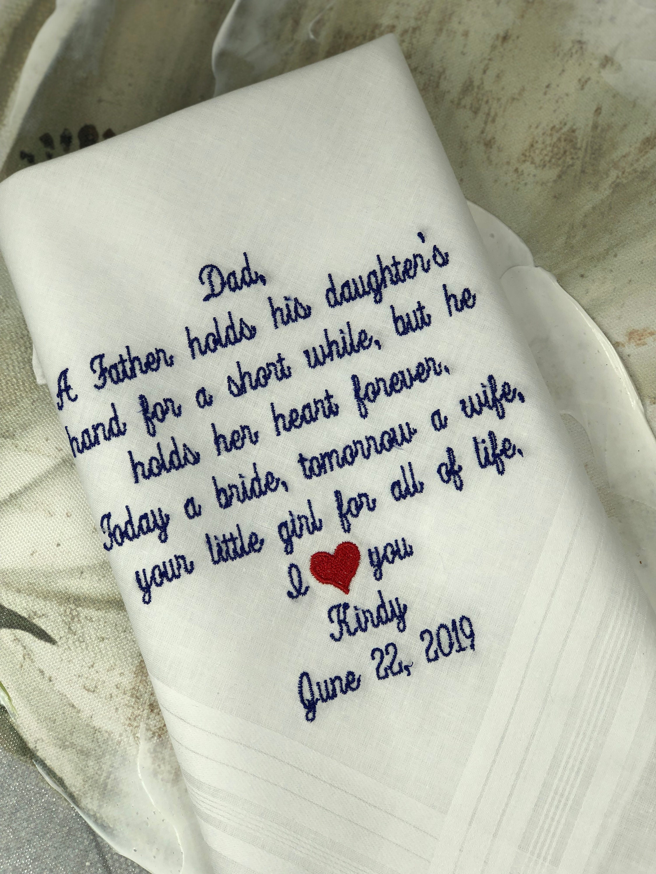 Wedding Handkerchief Father of the Bride Custom Wedding Gift for Dad …