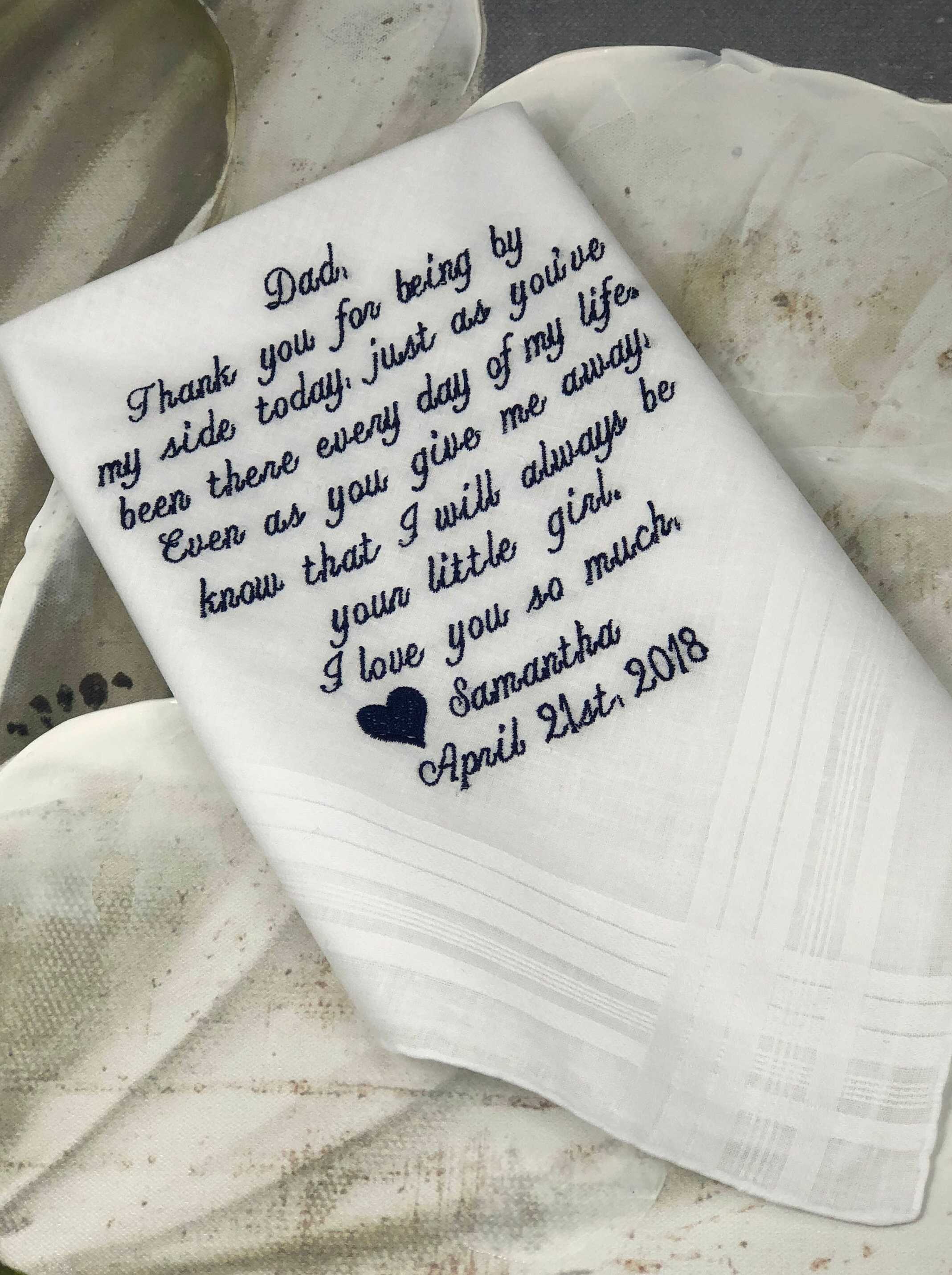 Personalized Handkerchief, Wedding Hankie, Personalized Wedding Handk…