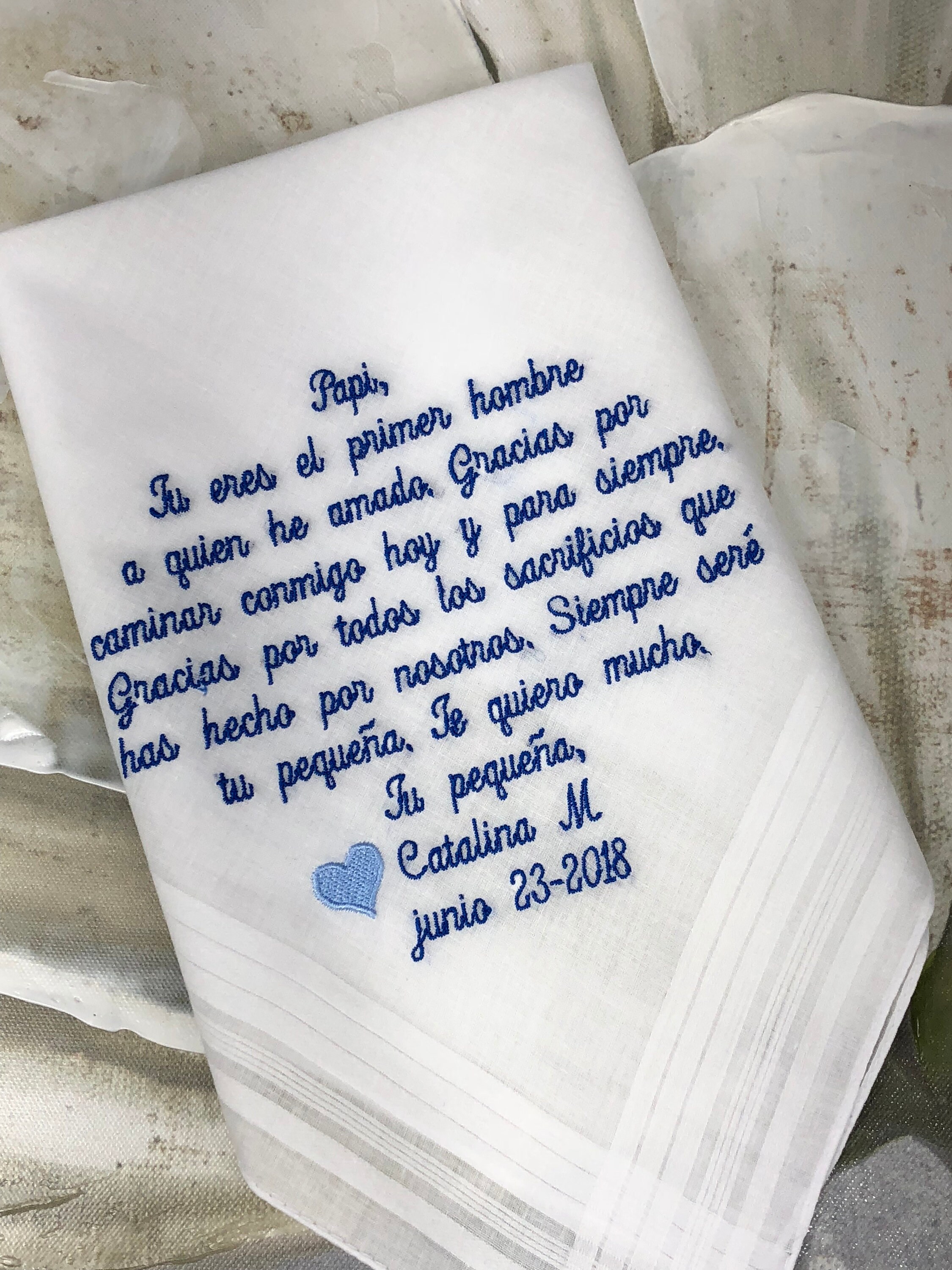 Father Wedding Handkerchief Gift. Customize Wedding Handkerchief Fath…