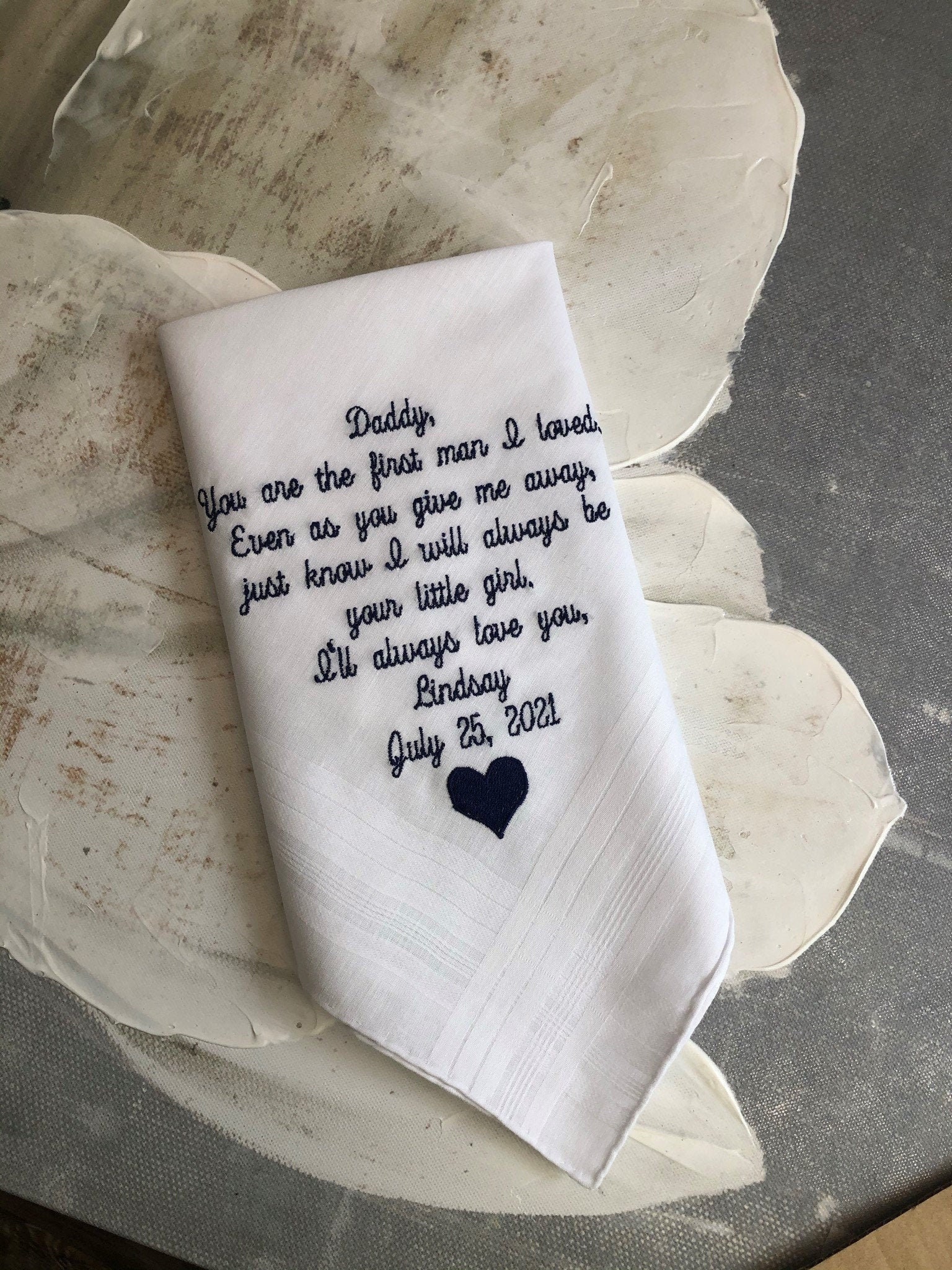 Father of the Bride Gift Embroidered Personalized Wedding Handkerchie…