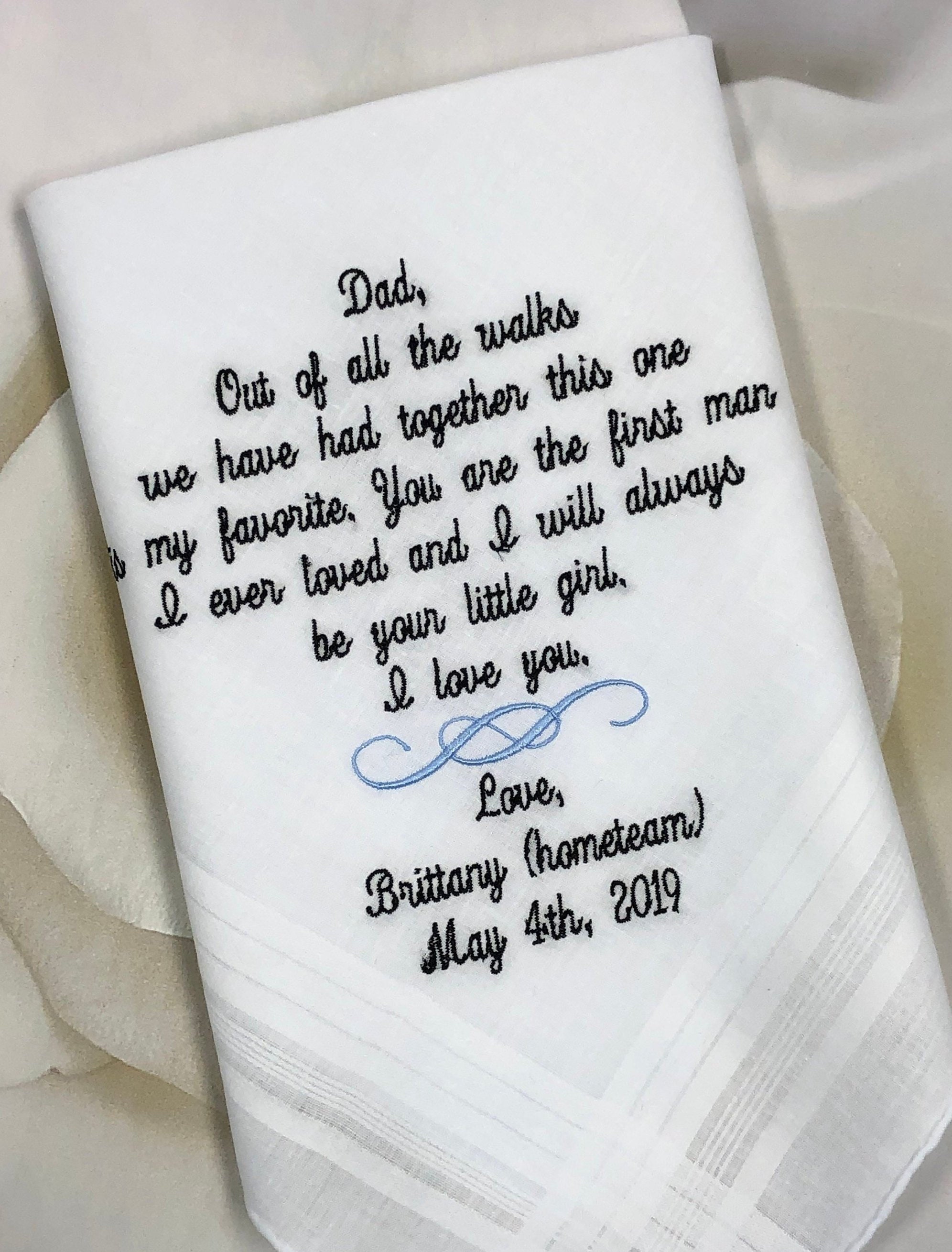 Wedding Gift For Dad - Custom Handkerchief - Father Of The Bride Gift…