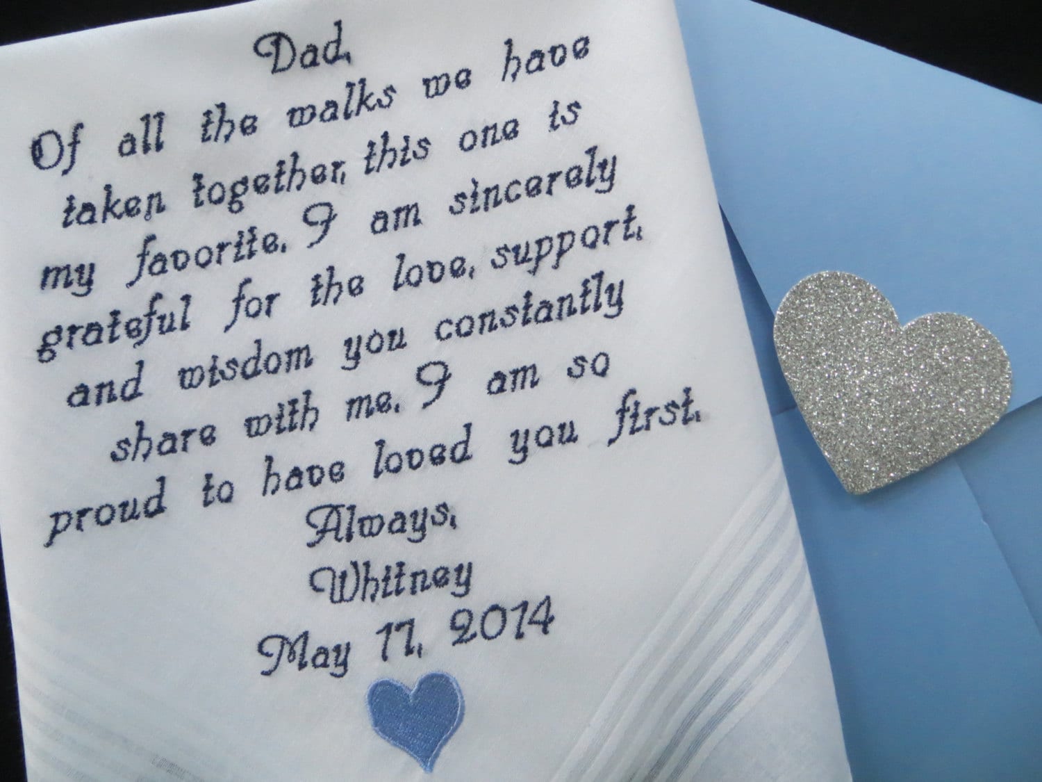 Wedding Handkerchief For Dad Embroidered Wedding Gift You Etsy