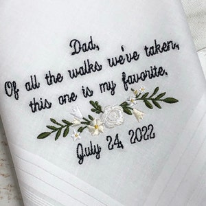 Wedding Handkerchief Father of the Bride from the Bride, Personalize Gift for Dad From the Bride, Father of the Bride Gift-Gift for Dad