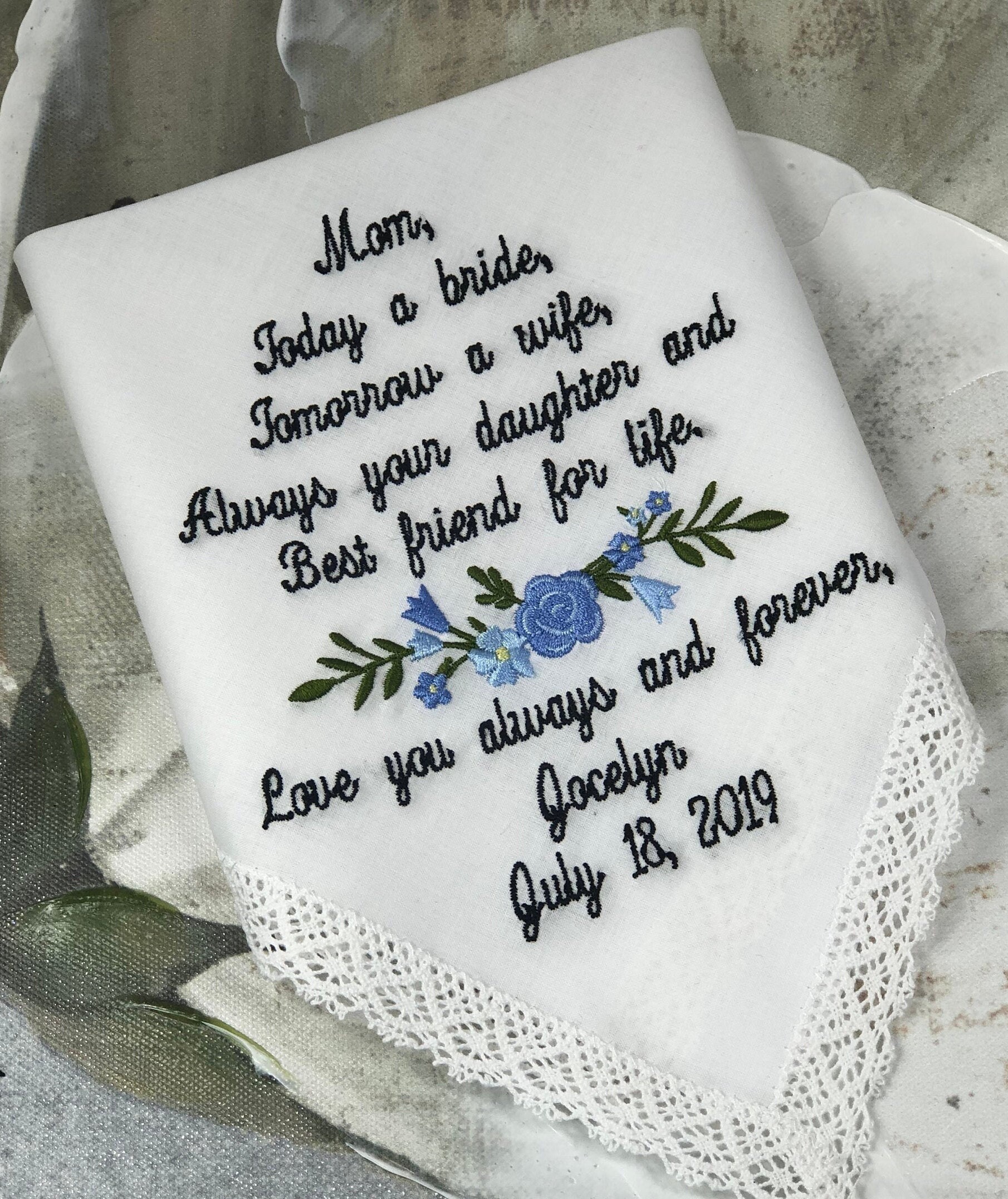 Weddings Mom Of The Bride Wedding Handkerchief For Mom Mother of the …