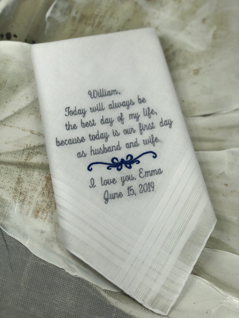 Groom Gift Wedding Handkerchief for Groom Personalized Etsy