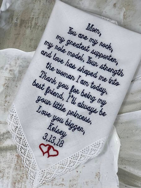 Personalized Wedding Handkerchief Mother Of The Bride Wedding Gifts f…