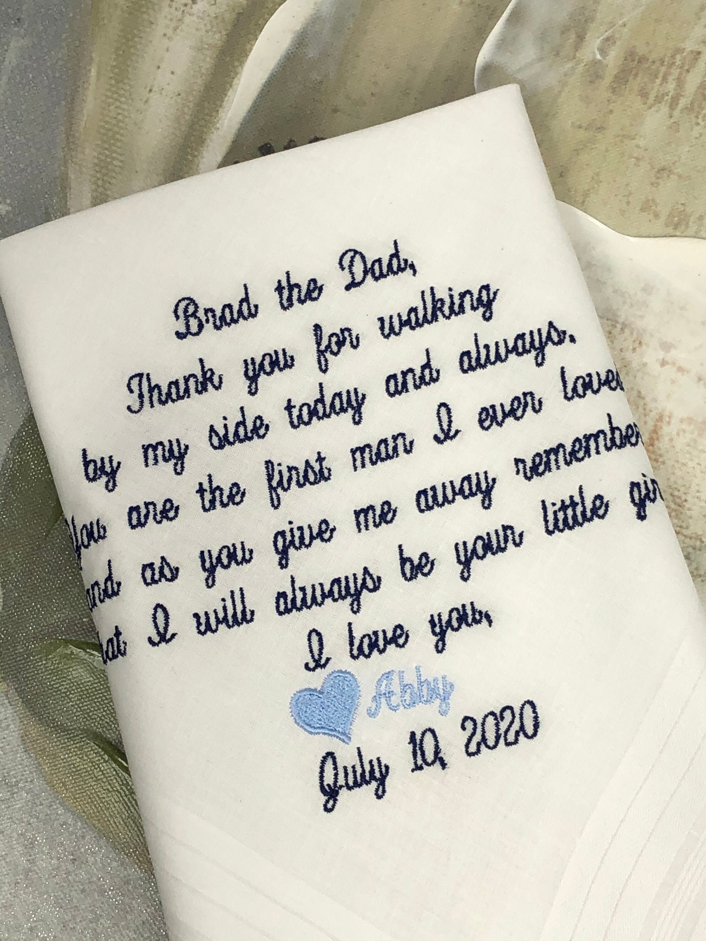Dad Wedding Handkerchief, Father of the Bride Wedding Handkerchief, P…
