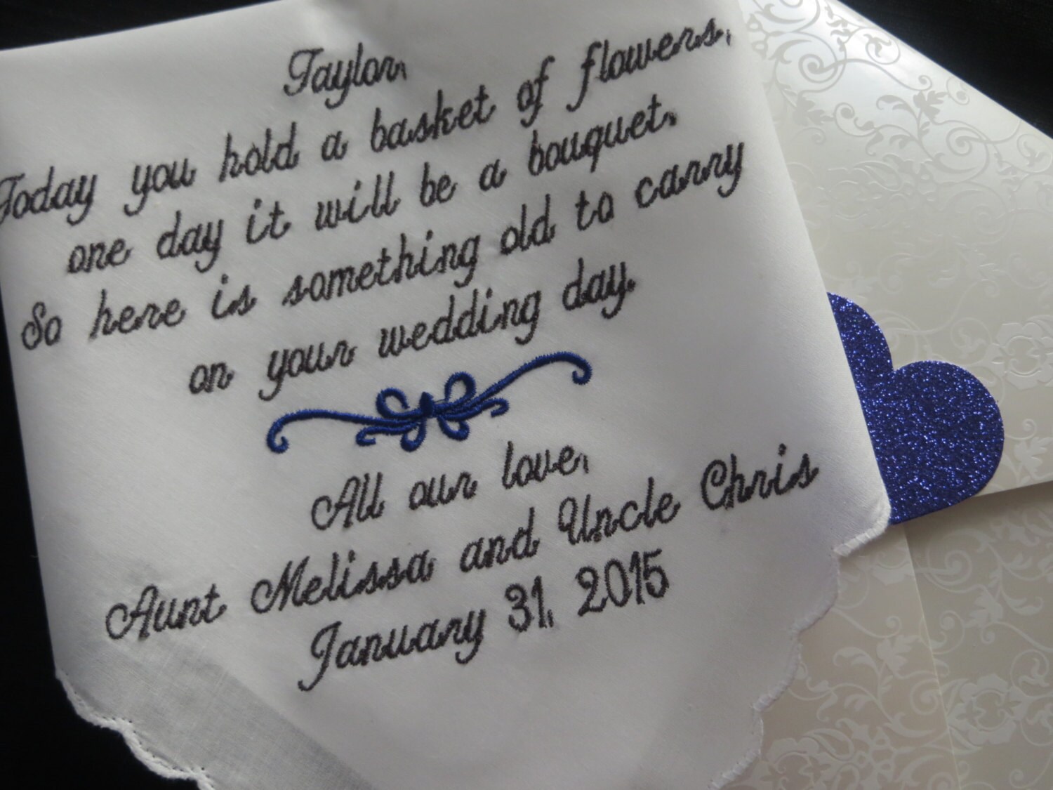 Flower Girl Wedding Gift From Bride & Groom, Wedding Handkerchief, Th…