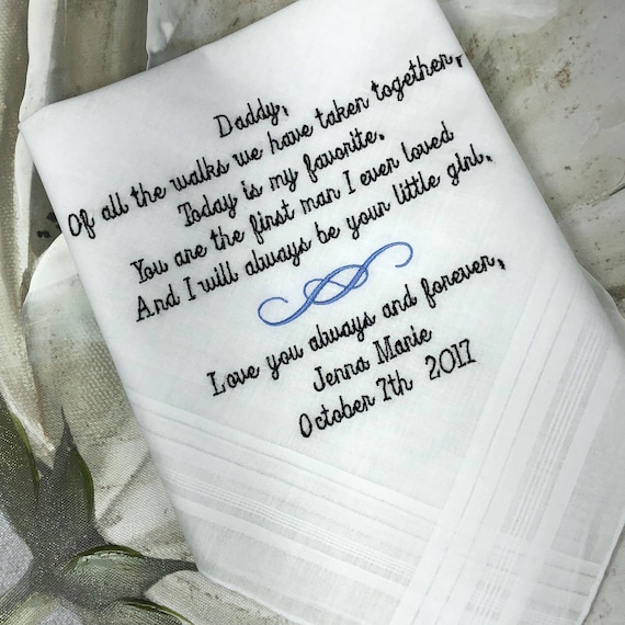 handkerchief for dad on wedding day