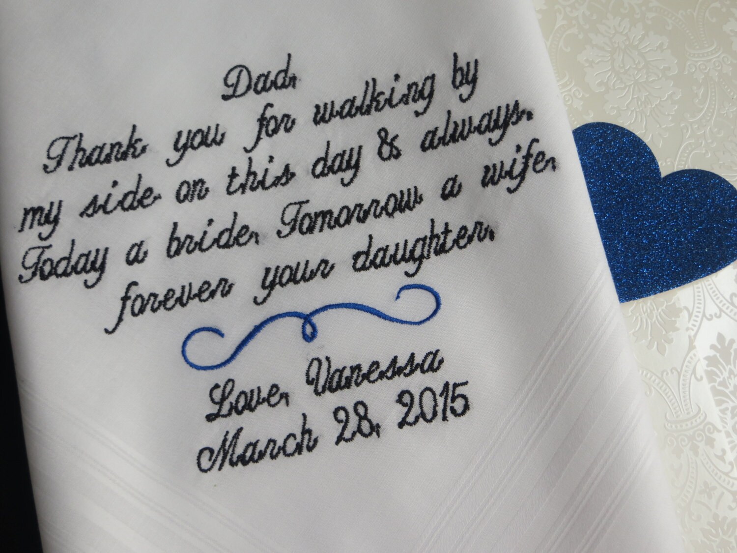 Wedding handkerchief- Father of the bride, Personalized Handkerchief_…