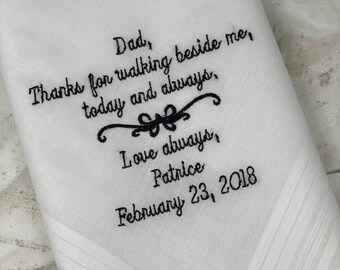 Personalized Wedding Handkerchief – Father of the Bride Gift