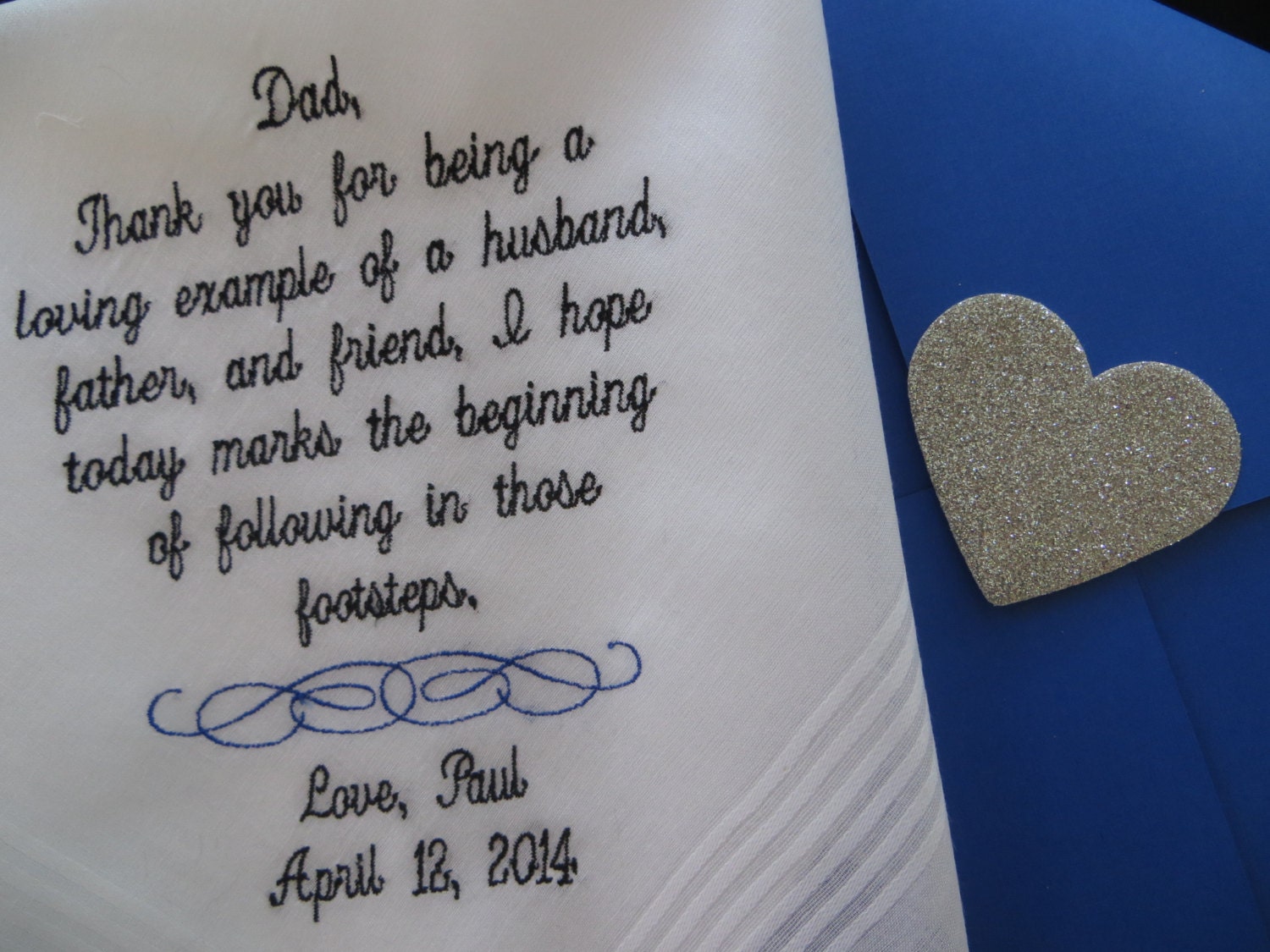 Father of the Groom Wedding Handkerchief. Thank you for being a lovin…