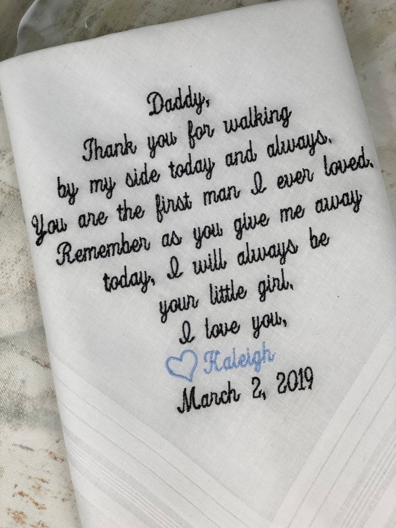 Embroidered Wedding Handkerchief personalized Wedding - Etsy
